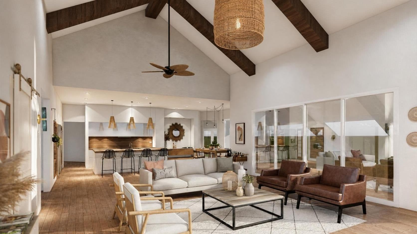 Pièce de vie du projet Boho par Façade Atelier